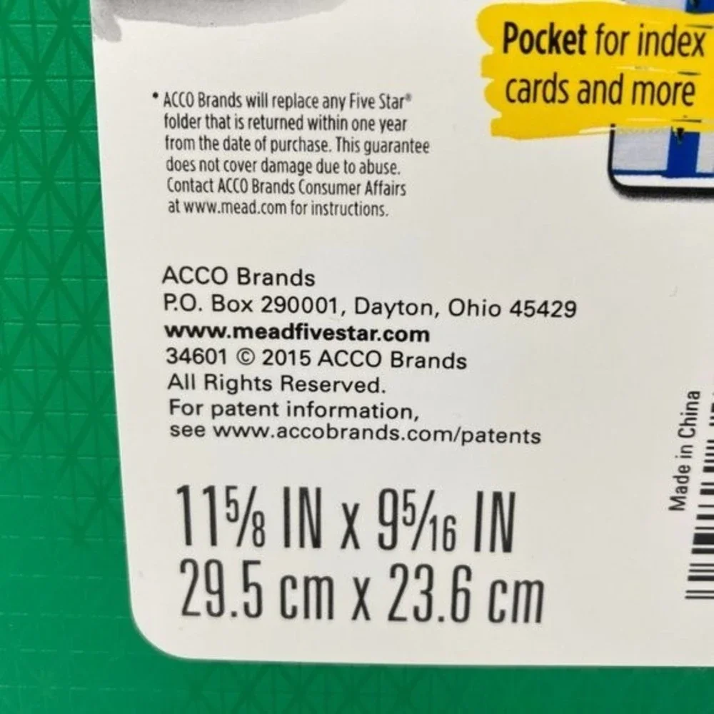 15 Mead 5 Star Pocket & Prong Plastic Folders